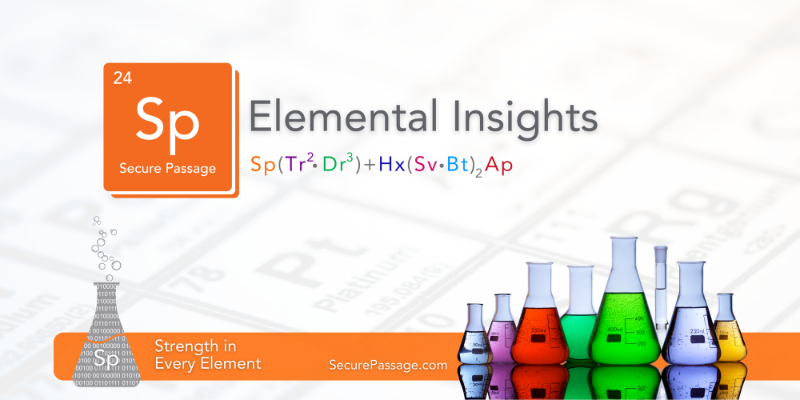 secure passage elemental insights image with beakers and sp logo